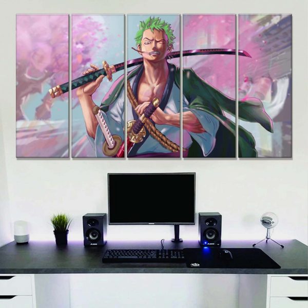 Tableau One Piece Zoro 34 Toile Avec Cadre – Image 2