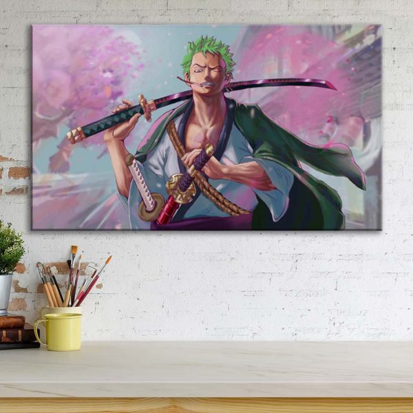 Tableau One Piece Zoro 34 Toile Avec Cadre – Image 3