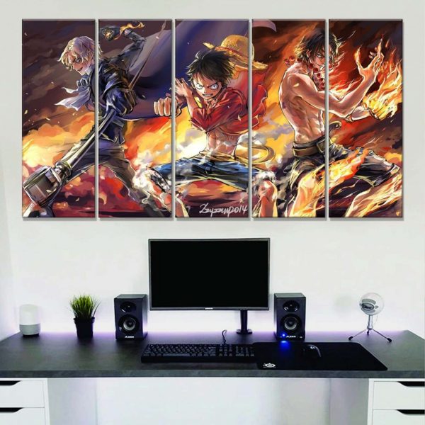 Tableau One Piece Tous les personnages 15 Toile Avec Cadre – Image 2