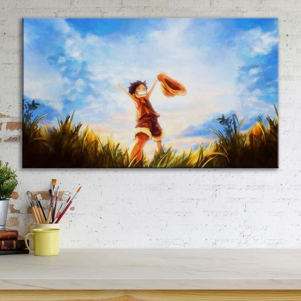Tableau One Piece Monkey D Luffy 10 Toile Avec Cadre – Image 3