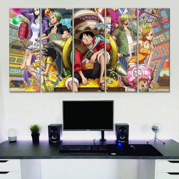 Tableau One Piece Tous les personnages 22 Toile Avec Cadre – Image 2