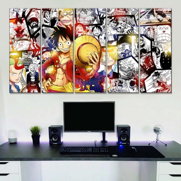 Tableau One Piece Tous les personnages 27 Toile Avec Cadre – Image 2