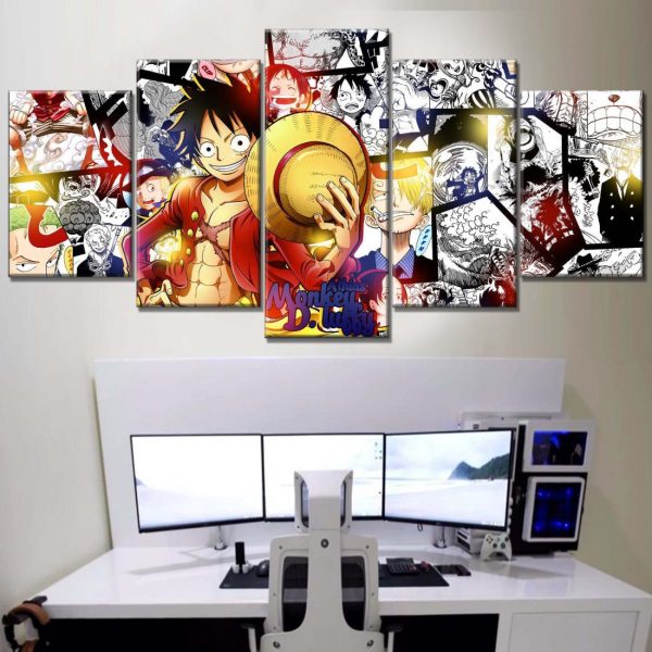 Tableau One Piece Tous les personnages 27 Toile Avec Cadre