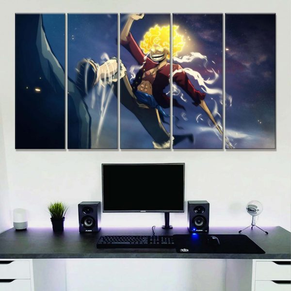 Tableau One Piece Monkey D Luffy 45 Toile Avec Cadre – Image 2