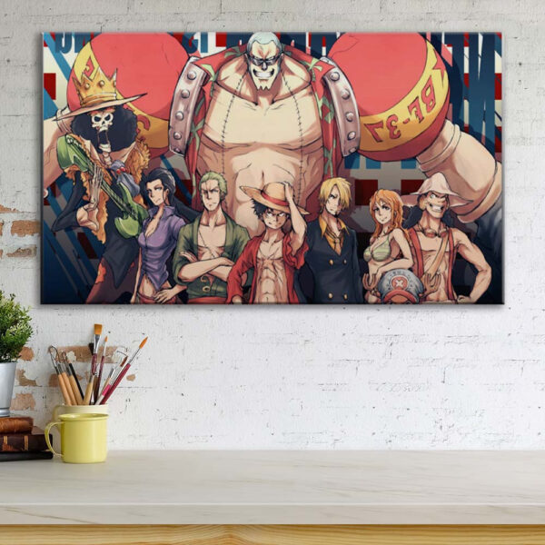 Tableau One Piece Tous les personnages 19 Toile Avec Cadre – Image 3