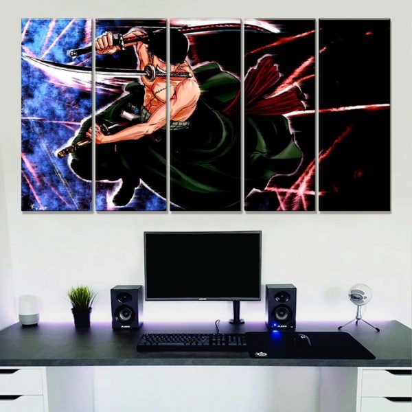 Tableau One Piece Tous Les Personnages 49 Toile Avec Cadre – Image 2