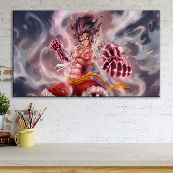 Tableau One Piece Monkey D Luffy Gear 3 Toile Avec Cadre – Image 3
