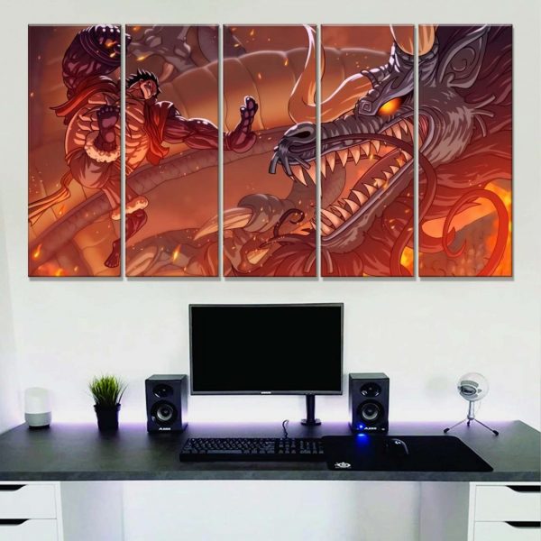 Tableau One Piece Luffy et Kaido 41 Toile Avec Cadre – Image 2