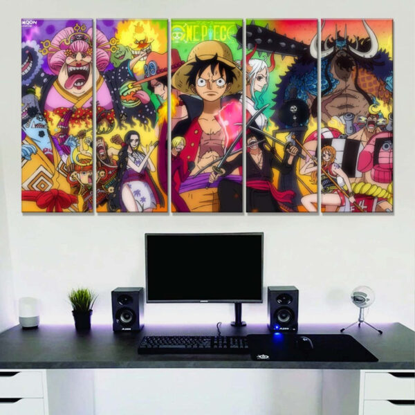 Tableau One Piece Tous Les Personnages 35 Toile Avec Cadre – Image 2