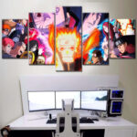 Tableau Naruto Tous Les Personnages 19 Toile Avec Cadre