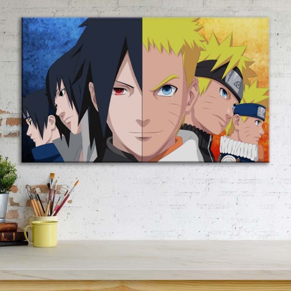 Tableau Naruto Tous Les Personnages 32 Toile Avec Cadre – Image 3