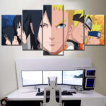 Tableau Naruto Tous Les Personnages 32 Toile Avec Cadre
