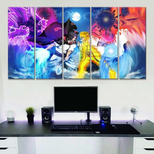 Tableau Naruto Uchiha Itachi et Naruto Toile Avec Cadre – Image 2