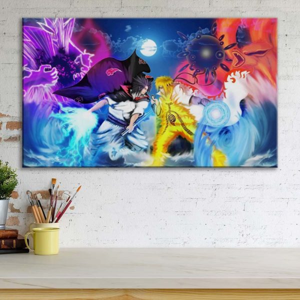 Tableau Naruto Uchiha Itachi et Naruto Toile Avec Cadre – Image 3