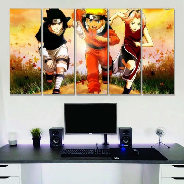 Tableau Naruto Tous Les Personnages 18 Toile Avec Cadre – Image 2