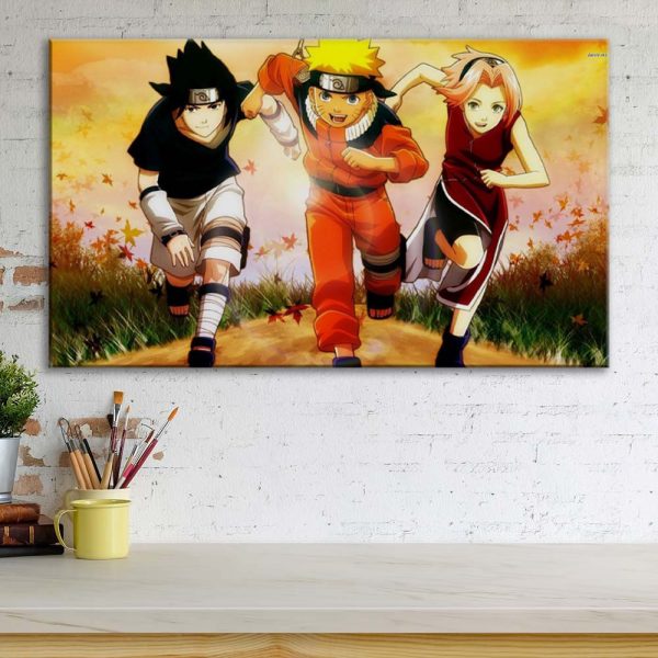 Tableau Naruto Tous Les Personnages 18 Toile Avec Cadre – Image 3