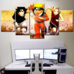 Tableau Naruto Tous Les Personnages 18 Toile Avec Cadre
