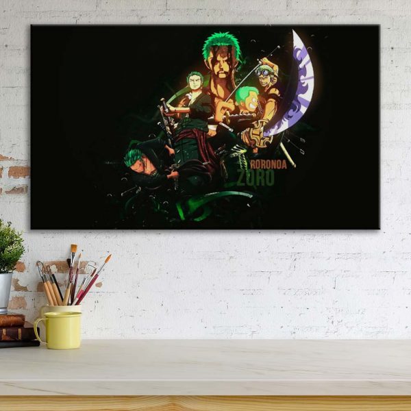 Tableau One Piece Tous Les Personnages 55 Toile Avec Cadre – Image 3
