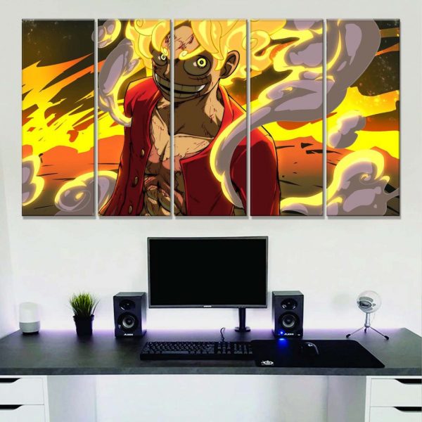 Tableau One Piece Monkey D Luffy 46 Toile Avec Cadre – Image 2