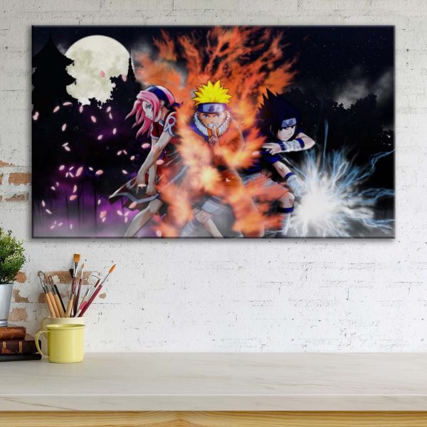 Tableau Naruto et ami 26 Toile Avec Cadre – Image 3