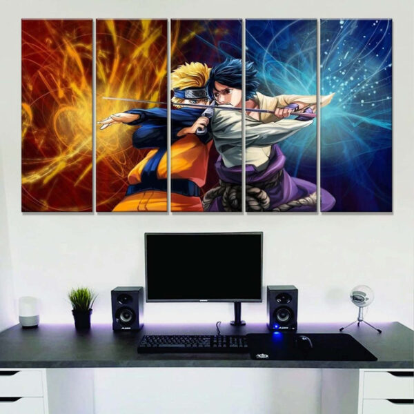 Tableau Naruto Sasuke et Naruto 13 Toile Avec Cadre – Image 2