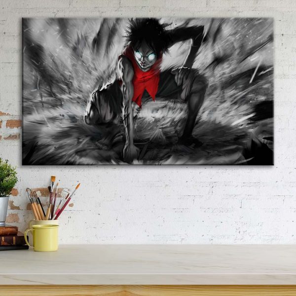 Tableau One Piece Luffy 20 Toile Avec Cadre – Image 3