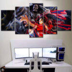 Tableau One Piece Luffy et Kaido 14 Toile Avec Cadre