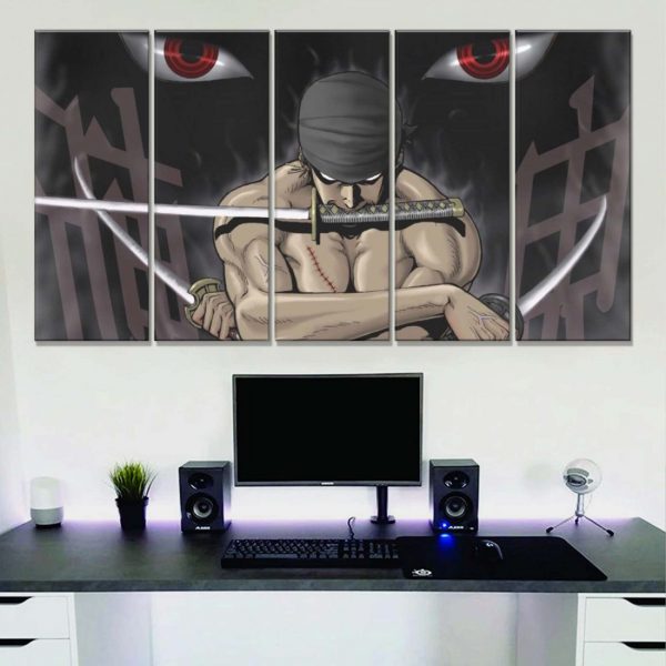 Tableau One Piece Zoro 44 Toile Avec Cadre – Image 2