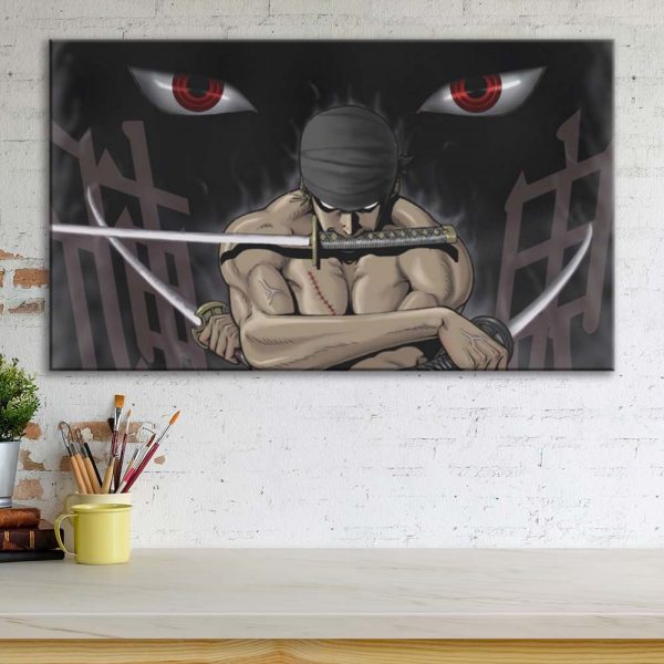Tableau One Piece Zoro 44 Toile Avec Cadre – Image 3