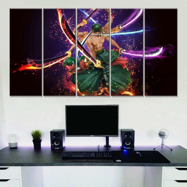 Tableau One Piece Zoro 91001 Toile Avec Cadre – Image 2