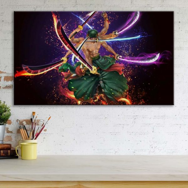 Tableau One Piece Zoro 91001 Toile Avec Cadre – Image 3