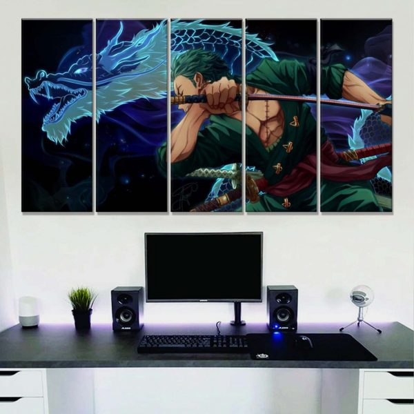 Tableau One Piece Zoro 52 Toile Avec Cadre – Image 2