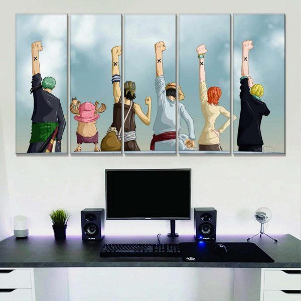 Tableau One Piece Tous Les Personnages 51 Toile Avec Cadre – Image 2
