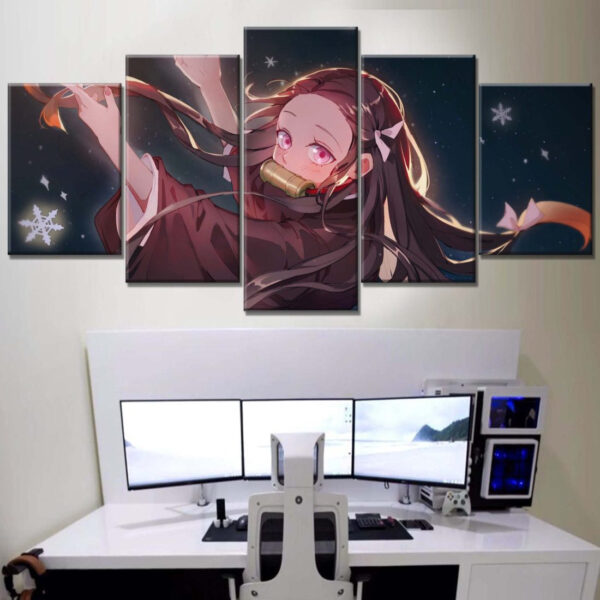 Tableau Nezuko Demon Slayer Kimetsu No Yaiba 8 Toile Avec Cadre – Image 2