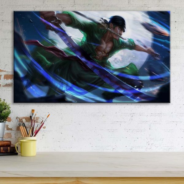 Tableau One Piece Zoro 43 Toile Avec Cadre – Image 3