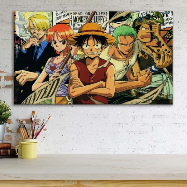 Tableau One Piece Monkey D Luffy 7 Toile Avec Cadre – Image 3