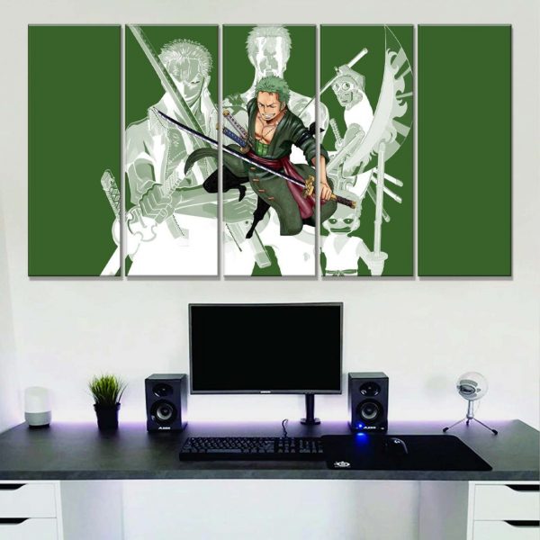 Tableau One Piece Zoro 23 Toile Avec Cadre – Image 2