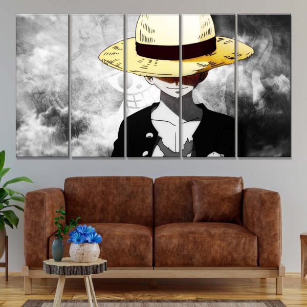 Tableau Monkey D Luffy One Piece Toile Avec Cadre – Image 2