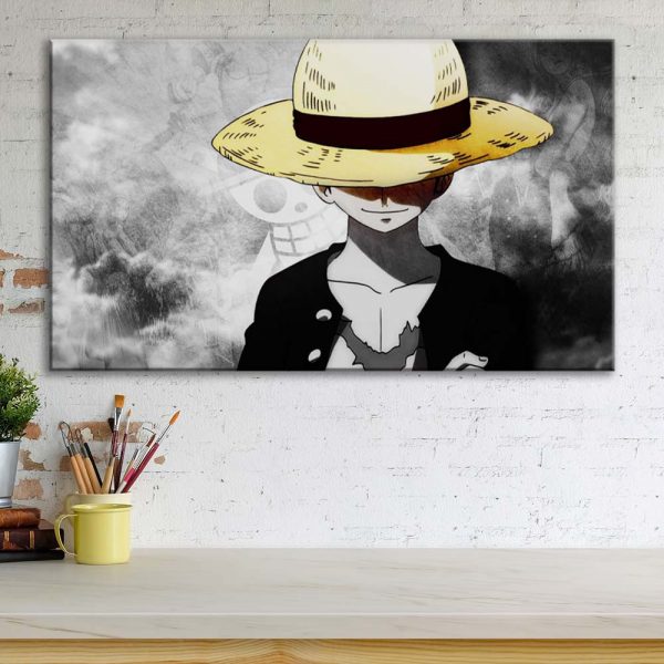 Tableau Monkey D Luffy One Piece Toile Avec Cadre – Image 3