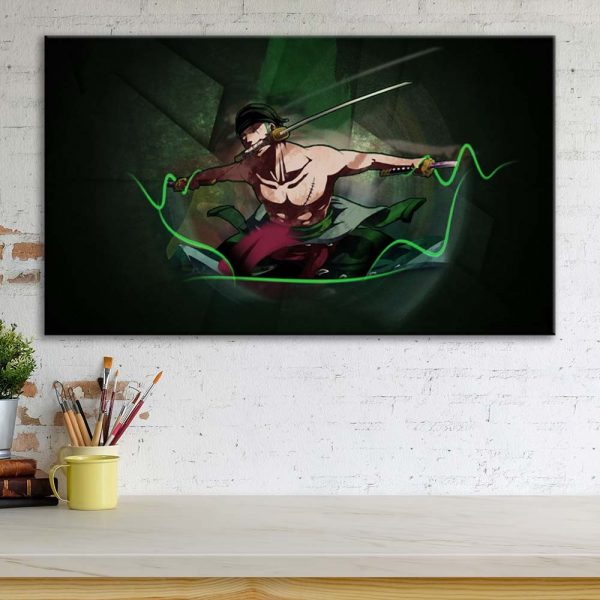 Tableau One Piece Zoro 12 Toile Avec Cadre – Image 3