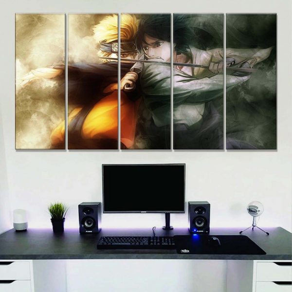 Tableau Naruto Sasuke et Naruto 29 Toile Avec Cadre – Image 2