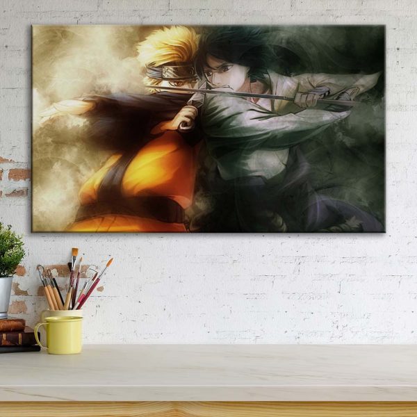 Tableau Naruto Sasuke et Naruto 29 Toile Avec Cadre – Image 3