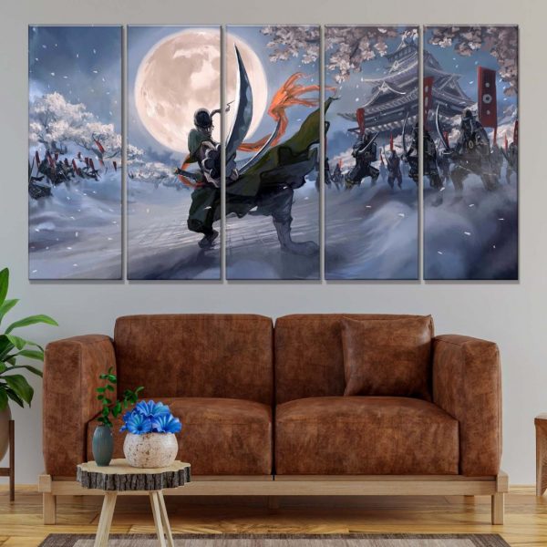 Tableau Zoro One Piece 2 Toile Avec Cadre – Image 2