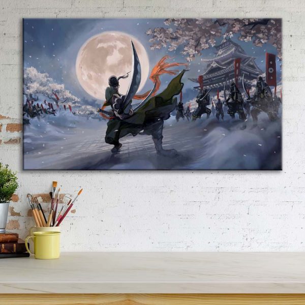 Tableau Zoro One Piece 2 Toile Avec Cadre – Image 3