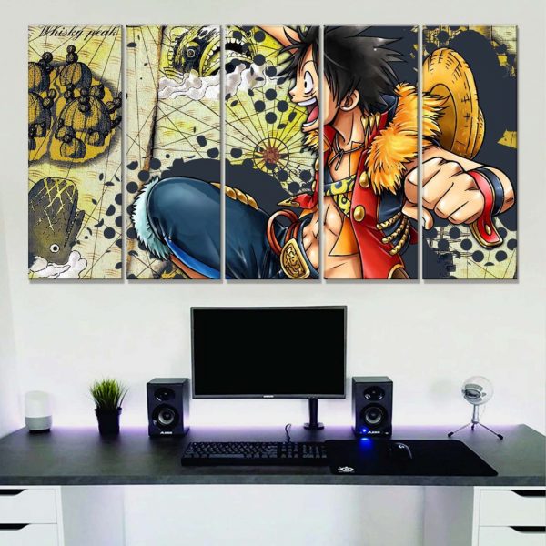 Tableau One Piece Monkey D Luffy 25 Toile Avec Cadre – Image 2