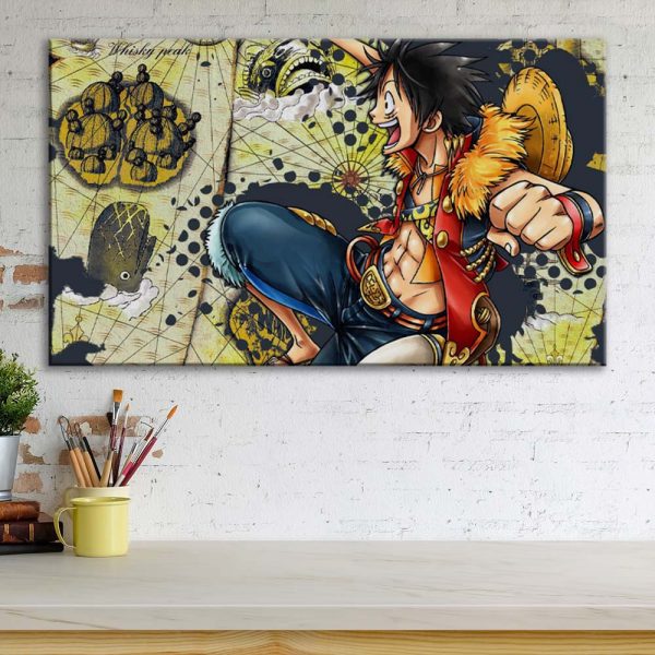 Tableau One Piece Monkey D Luffy 25 Toile Avec Cadre – Image 3