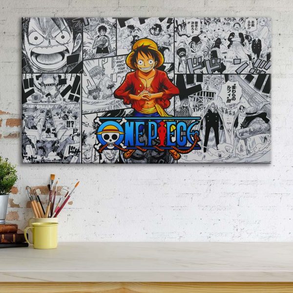 Tableau One Piece Monkey D Luffy 1 Toile Avec Cadre – Image 3