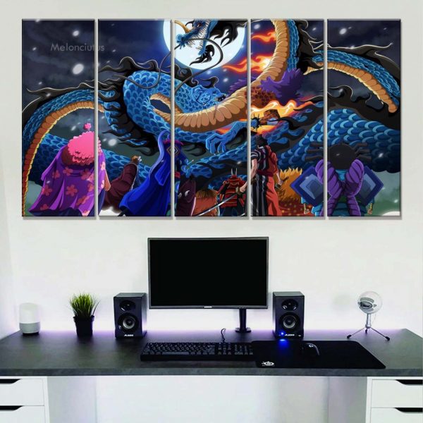 Tableau One Piece Tous les personnages 33 Toile Avec Cadre – Image 2