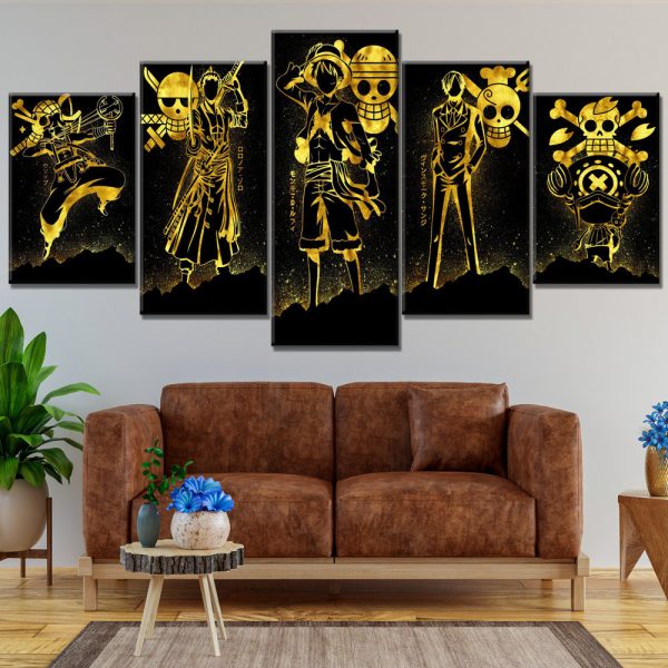 Tableau One Piece Personnages 2 Toile Avec cadre – Image 2