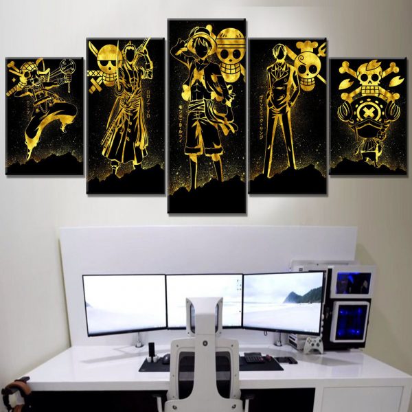 Tableau One Piece Personnages 2 Toile Avec cadre – Image 3